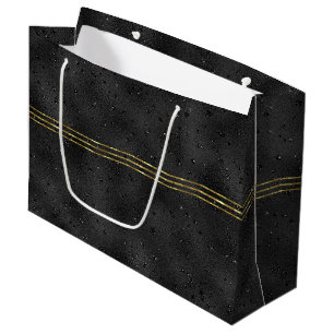 Zwarte monochrome glamour glinsterende achtergrond groot cadeauzakje