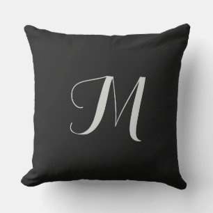 Zwarte Monogram 20x20 Buitenkussen