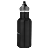 Zwarte monogram Aangepaste naam voor hem waterfles (Rechts)