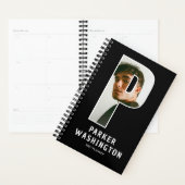 Zwarte Monogram Beginletter 'P' Foto Planner (Display)