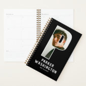 Zwarte Monogram Beginletter 'P' Foto Planner (Display)