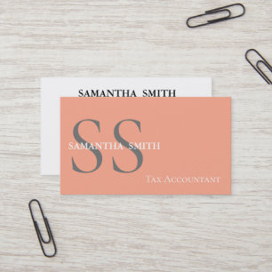 Zwarte Monogram Belastingaccountant Visitekaartje