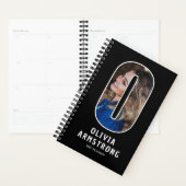 Zwarte Monogram Eerste Letter 'O' Foto Planner (Display)