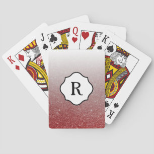 Zwarte monogram, glinsterende koperen glitter ombr pokerkaarten