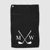 Zwarte Monogram Golfhanddoek (Voorkant)
