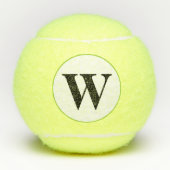 Zwarte Monogram Groene Cirkel Tennisballen (Voorkant)