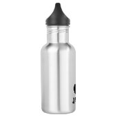 Zwarte Monogram & Naam Kinderen School Waterfles (Links)