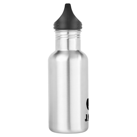 Zwarte Monogram & Naam Kinderen School Waterfles (Links)