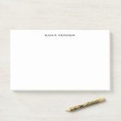 Zwarte monogram of naam post-it® notes (Op bureau)