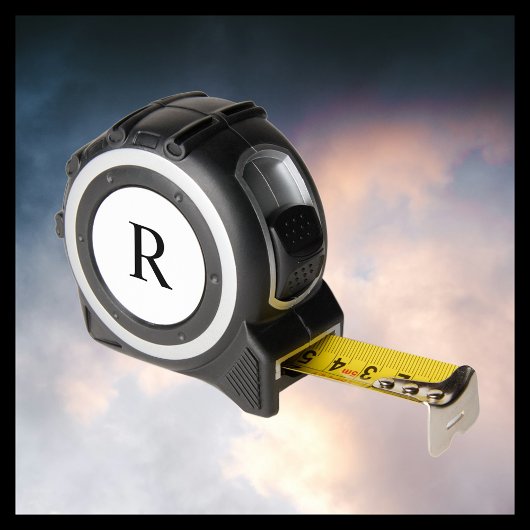 Zwarte monogram op witte handyman cadeau tool rolmaat