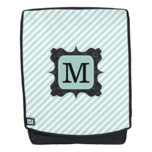 Zwarte Monogram van het Patroon van de Strepen van Rugtassen