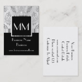 Zwarte monogrammaticale vogel visitekaartje (Voorkant / Achterkant)