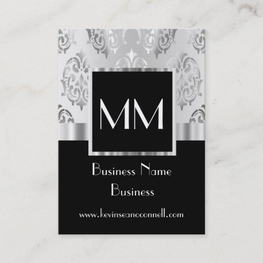 Zwarte monogrammaticale vogel visitekaartje (Voorkant)