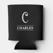 Zwarte Monogrammen Blikjeskoeler (Achterkant)