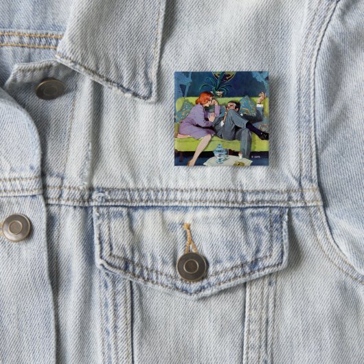 Zwarte Monte's laatste RAID Vierkante Button 5,1 Cm (In situ)