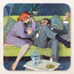 Zwarte Monte's laatste RAID Vierkante Kartonnen Onderzetter