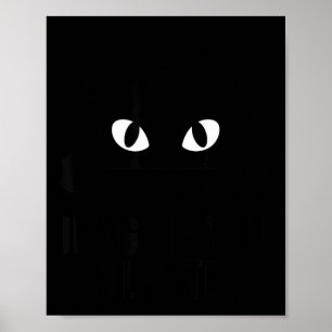 Zwarte mooie kattenogen minimalistisch grappig oor poster