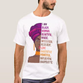 Zwarte mooie vrouw die ik ben zwarte vrouw t-shirt (Voorkant)