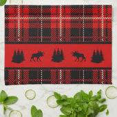 Zwarte Moose Red Pset Theedoek (Gevouwen)