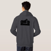 Zwarte motor hoodie (Achterkant volledig)