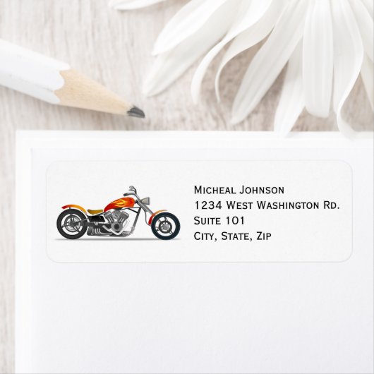 Zwarte motorfiets - Aangepaste, op maat gemaakte m Etiket (Insitu)