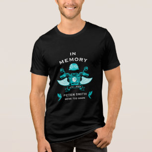 Zwarte Motorrijder Rouwkaart Tri-Blend Shirt