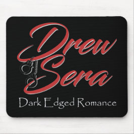 Zwarte mousepad met Drew Sera's logo Muismat
