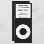 Zwarte MP3 Player-feestdag Kaart (Voorkant / Achterkant)
