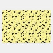 Zwarte Musical Notes Design Wrapping Papiersets Inpakpapier Vel (Voorkant 2)