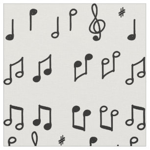 Zwarte Musical Notes lijnkunst Stof