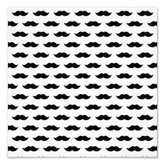 Zwarte Mustache Achtergrond Foto Afdruk (Voorkant)