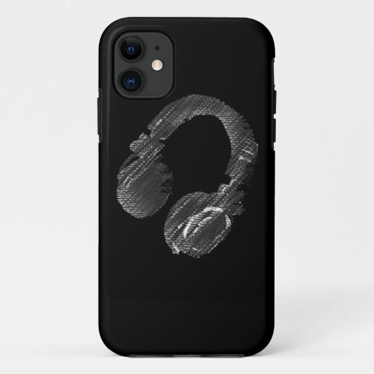 zwarte muziek deejay hoofdtelefoon Case-Mate iPhone case (Achterkant)
