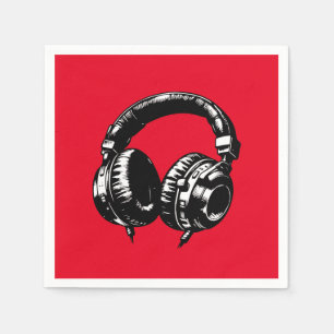 Zwarte muziek koptelefoons dansen DJ verjaardagsfe Servet