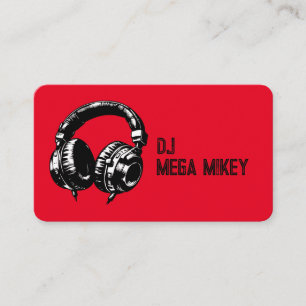 Zwarte muziek koptelefoons dansen DJ verjaardagsfe Visitekaartje