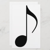 zwarte muzieknoot briefpapier (Voorkant / Achterkant)