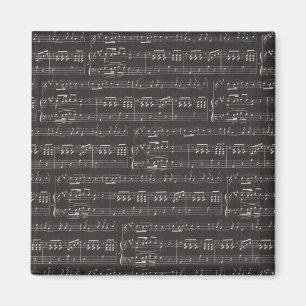 zwarte muzieknoot Pattern Musicus Magneet