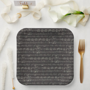 zwarte muzieknoot Pattern Musicus Papieren Bordje