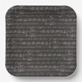  zwarte muzieknoot Pattern Musicus Papieren Bordje (Voorkant)