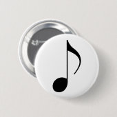 zwarte muzieknoot ronde button 5,7 cm (Voorkant /achterkant)