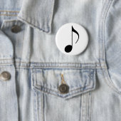 zwarte muzieknoot ronde button 5,7 cm (In situ)