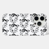 Zwarte muzieknoten in ovaal vorm patroon Case-Mate iPhone case (Achterkant (horizontaal))
