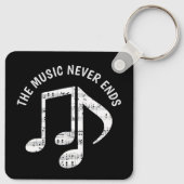 Zwarte Muzieknoten Sleutelhanger (Achterkant)