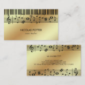 Zwarte Muzieknoten Visitekaartje (Voorkant / Achterkant)