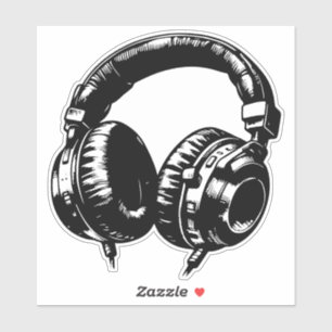 Zwarte Muziekopladers Dans DJ Verjaardagsfeestje Sticker