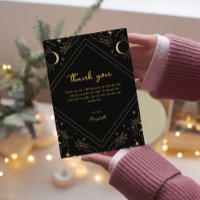 Zwarte Mystic Horoscoop Maan Dank u Kaart