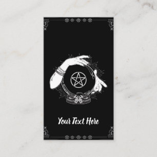 Zwarte Mystieke Waarzegger Mystieke Kristallen Bol Visitekaartje