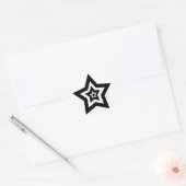Zwarte n Witte sterren Ronde Sticker (Envelop)