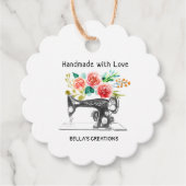 Zwarte naaimachine Tailor Boutique Bedankjes Labels (Voorkant)