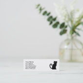 Zwarte naaktkat mini visitekaartje (Staand voorkant)