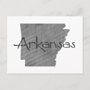 Zwarte naam Arkansas Shaped Gray Chalkboard Briefkaart